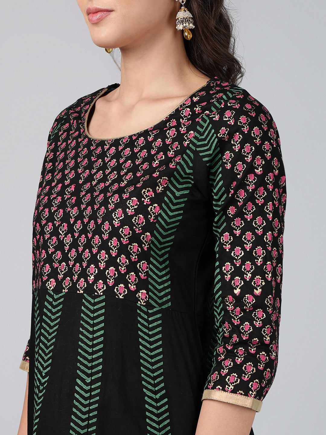 Printed Cotton Anarkali Kurta for Women