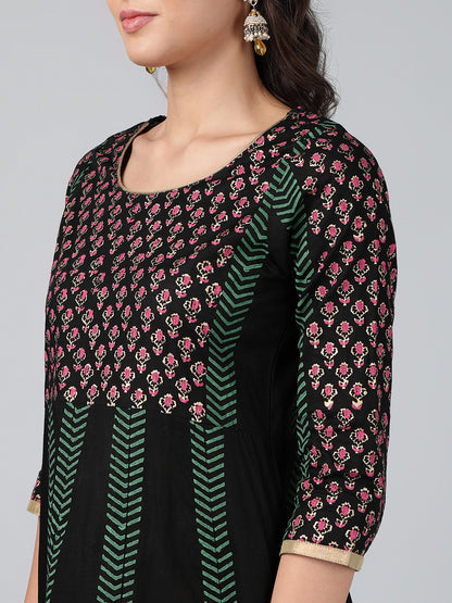 Printed Cotton Anarkali Kurta for Women