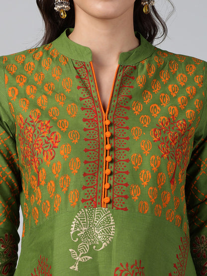 Printed Cotton Anarkali Kurta for Women