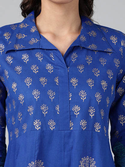 Printed Cotton Anarkali Kurta for Women