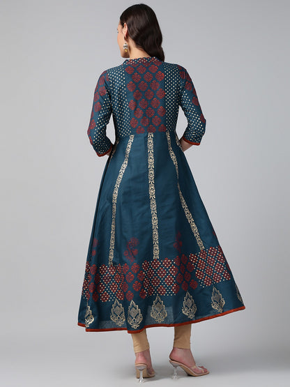 Printed Cotton Anarkali Kurta for Women