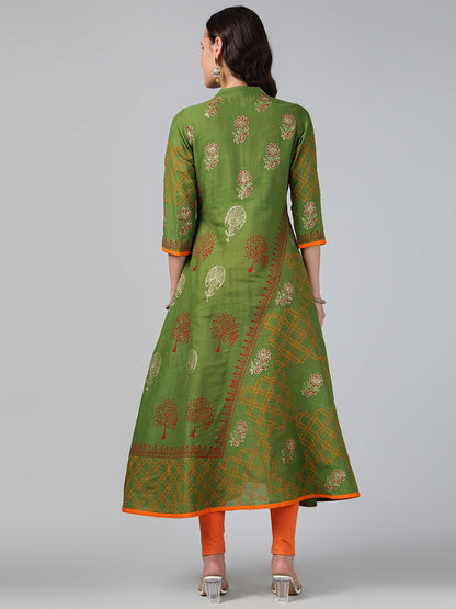 Printed Cotton Anarkali Kurta for Women