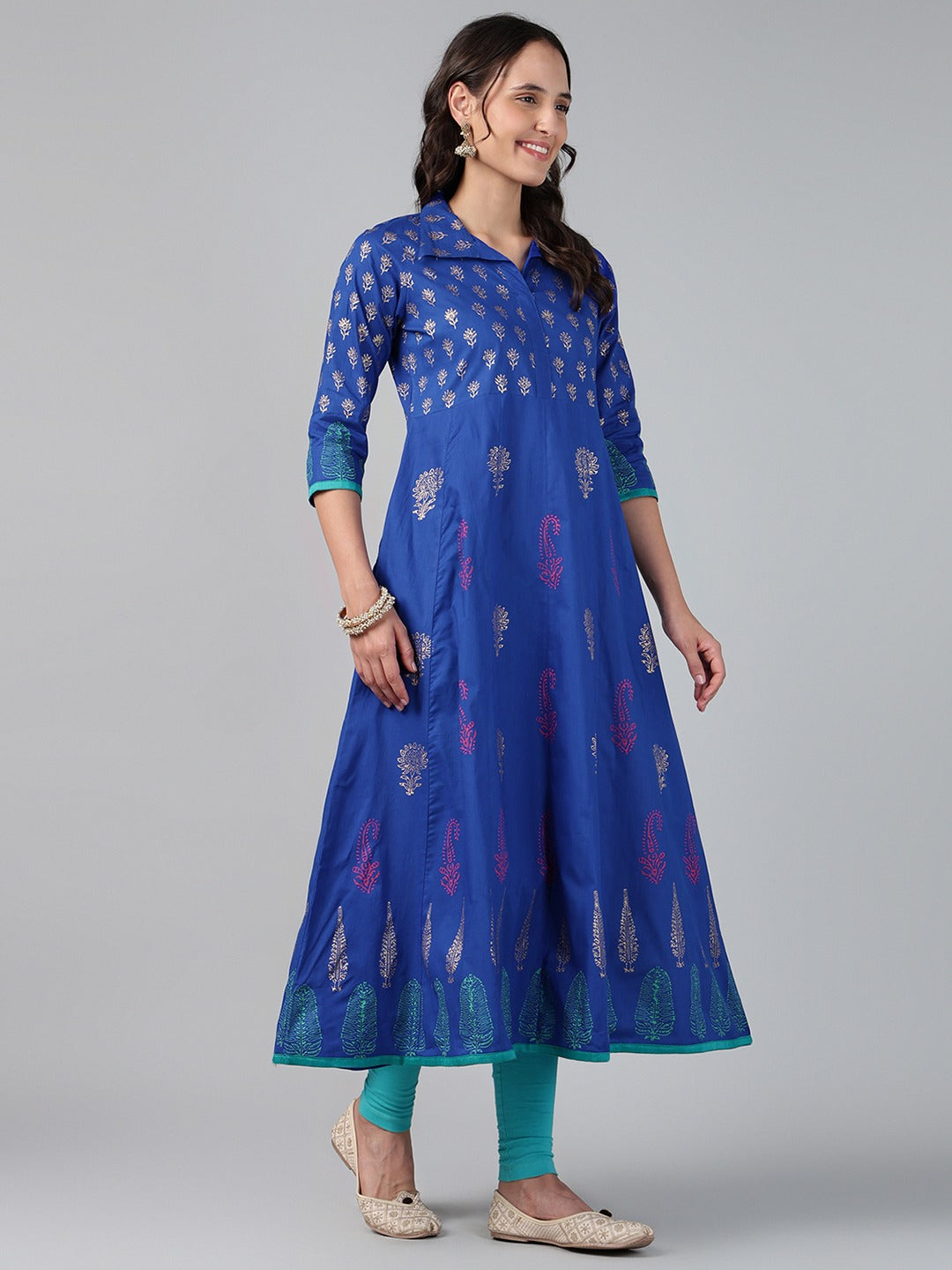 Printed Cotton Anarkali Kurta for Women