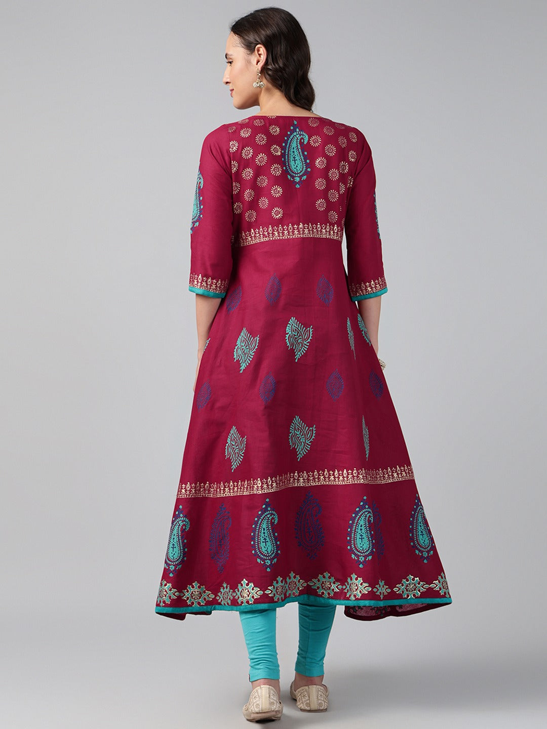 Printed Cotton Anarkali Kurta for Women