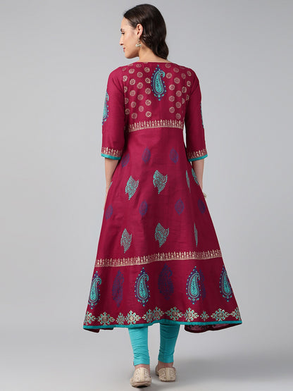 Printed Cotton Anarkali Kurta for Women
