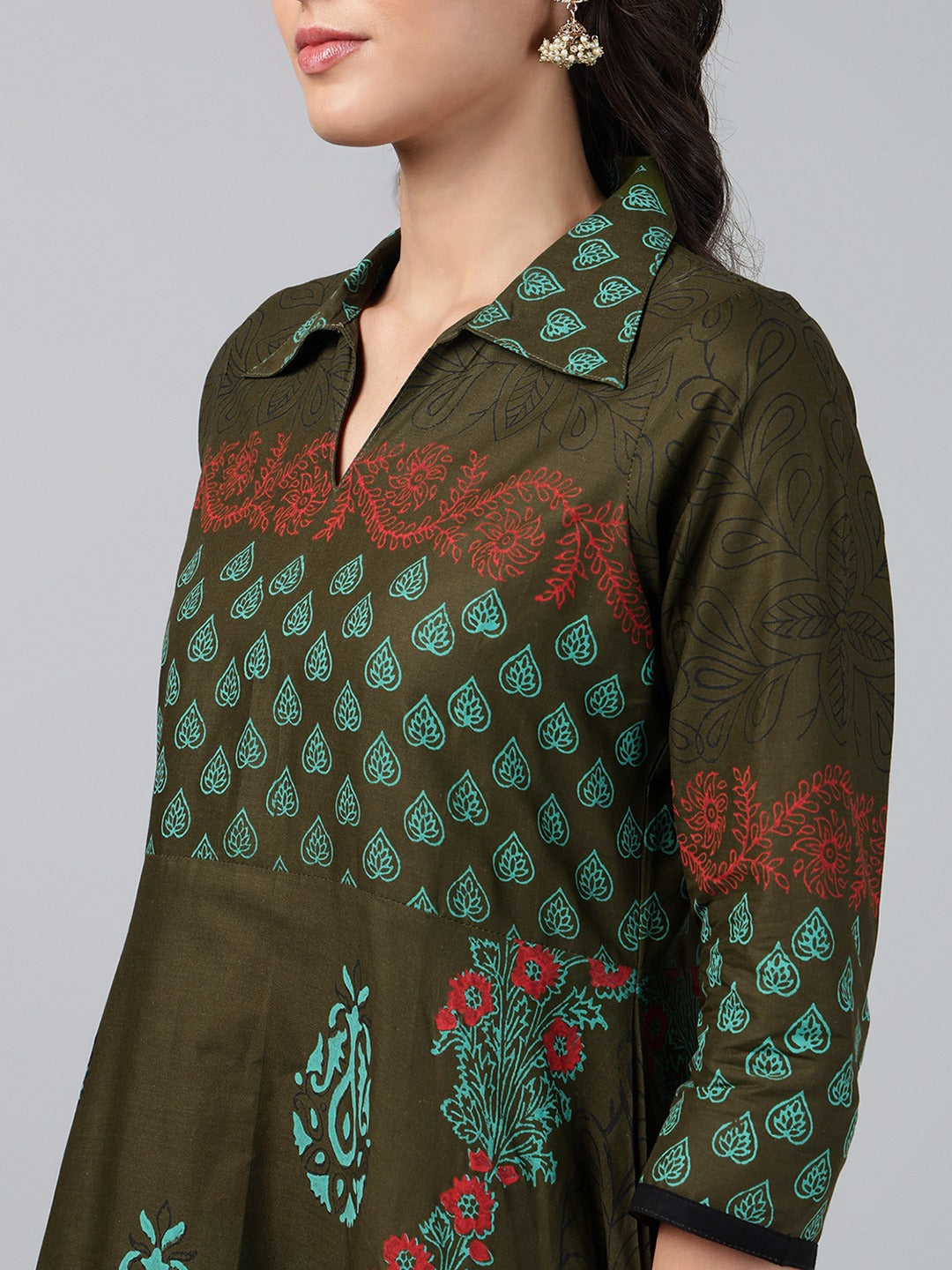 Printed Cotton Anarkali Kurta for Women