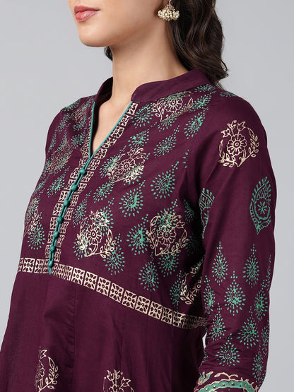 Printed Cotton Anarkali Kurta for Women
