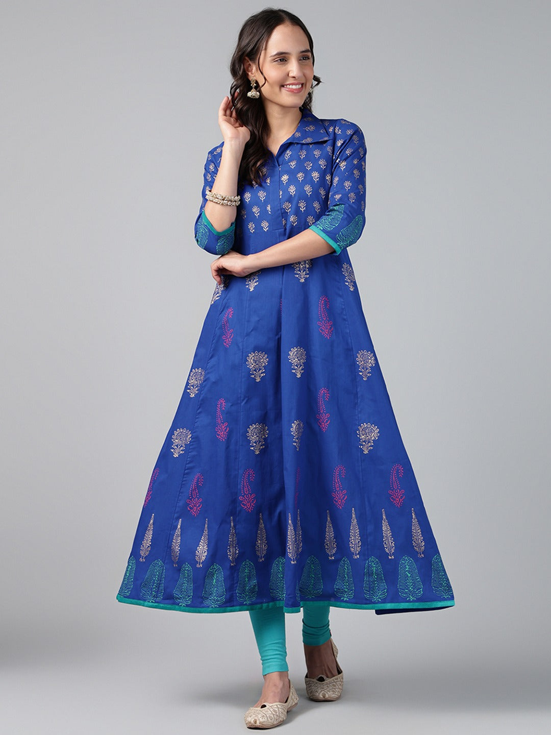 Printed Cotton Anarkali Kurta for Women
