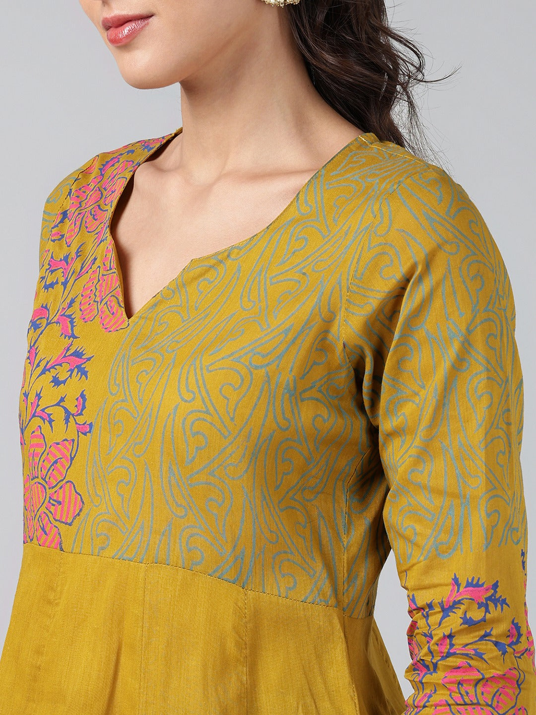 Printed Cotton Anarkali Kurta for Women
