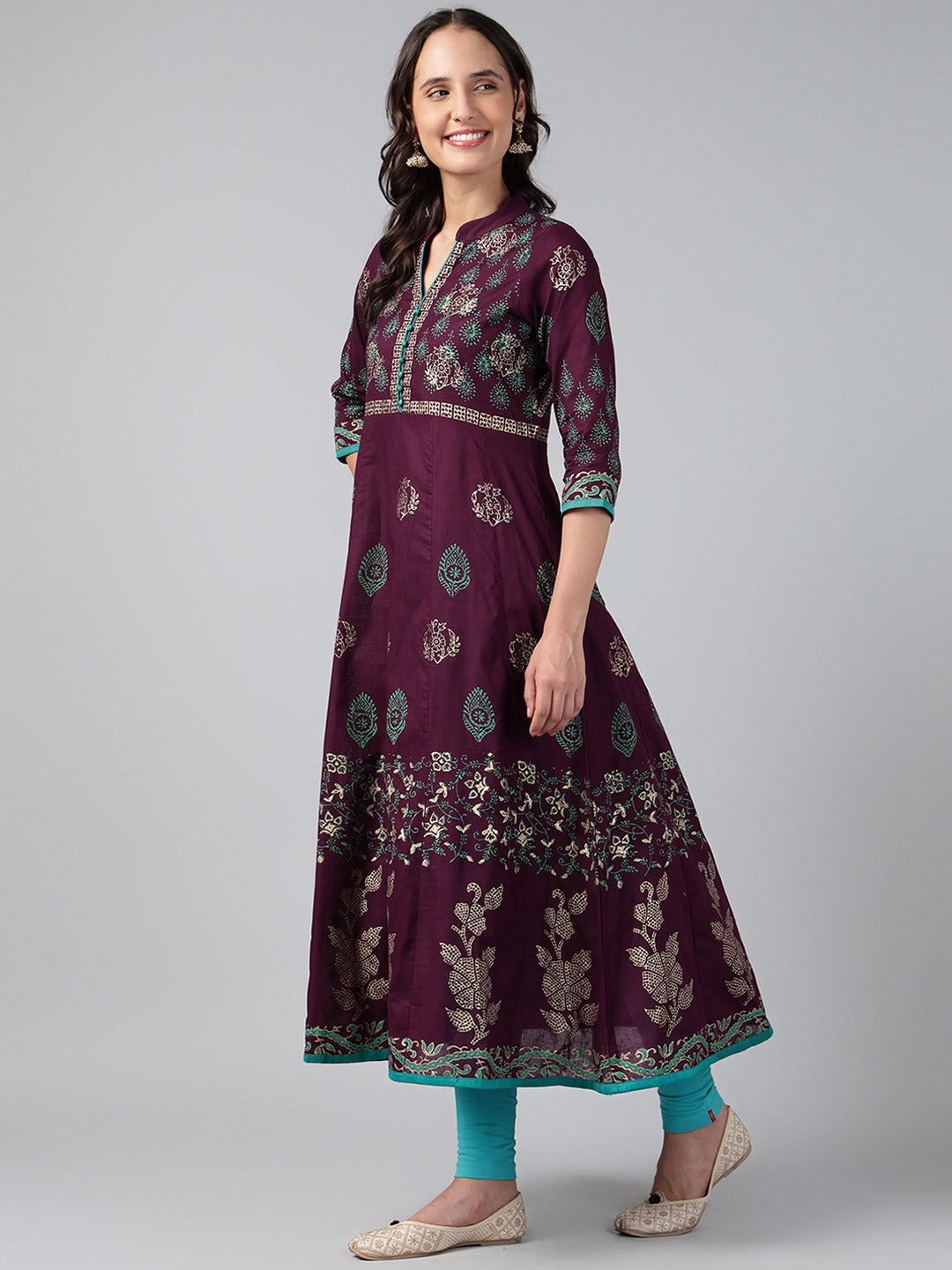 Printed Cotton Anarkali Kurta for Women