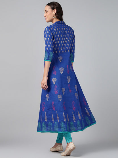 Printed Cotton Anarkali Kurta for Women