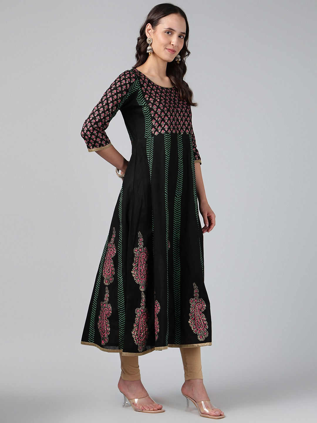 Printed Cotton Anarkali Kurta for Women