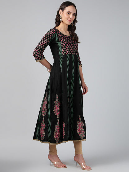 Printed Cotton Anarkali Kurta for Women