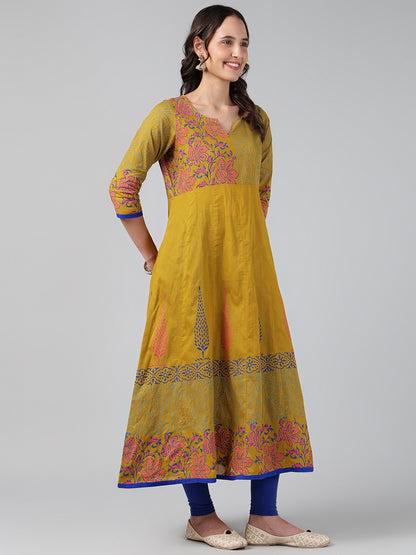 Printed Cotton Anarkali Kurta for Women