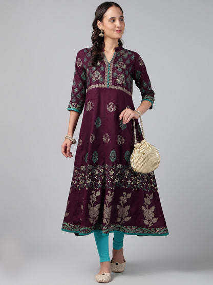 Printed Cotton Anarkali Kurta for Women