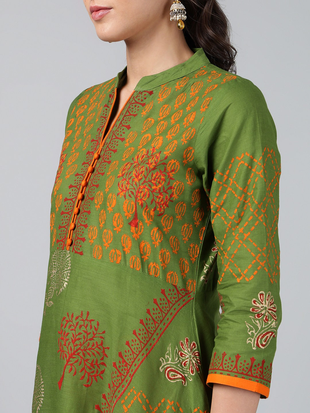 Printed Cotton Anarkali Kurta for Women