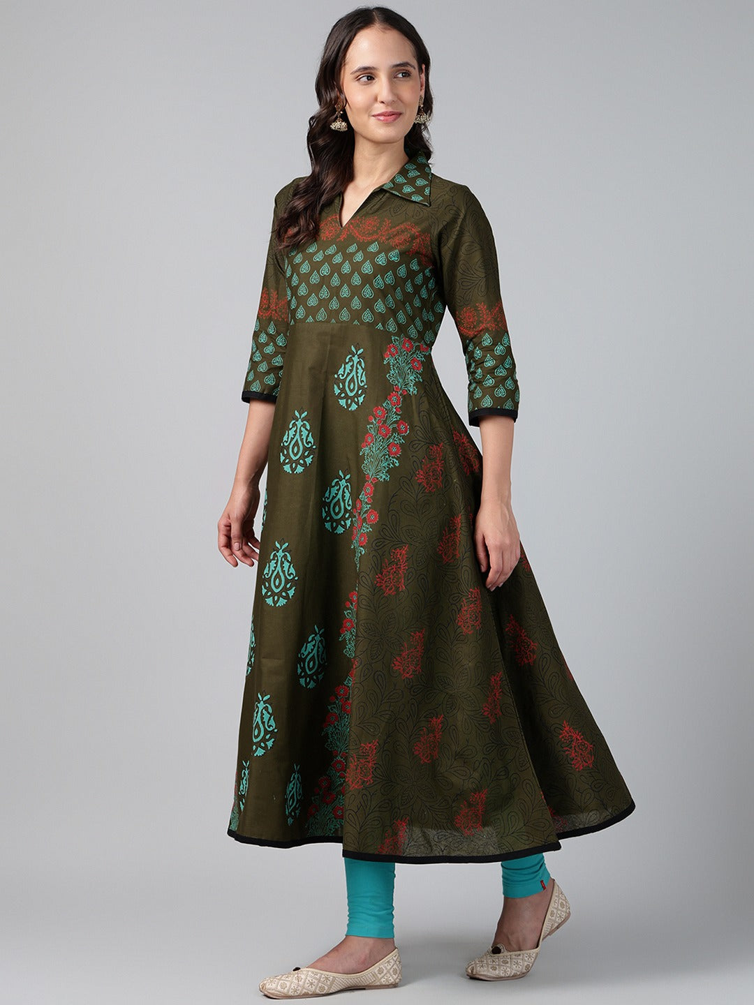 Printed Cotton Anarkali Kurta for Women