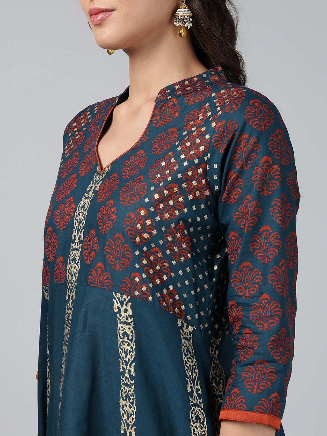 Printed Cotton Anarkali Kurta for Women