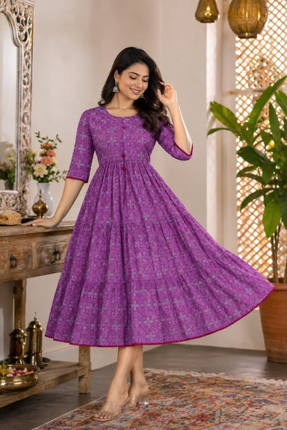 Printed Midi Set in Cotton 60/60
