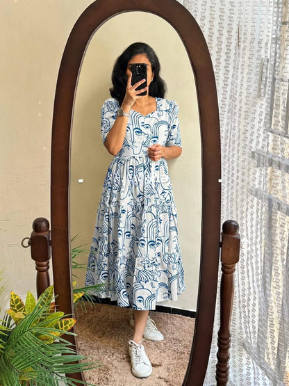 Printed Midi Set in Cotton 60/60
