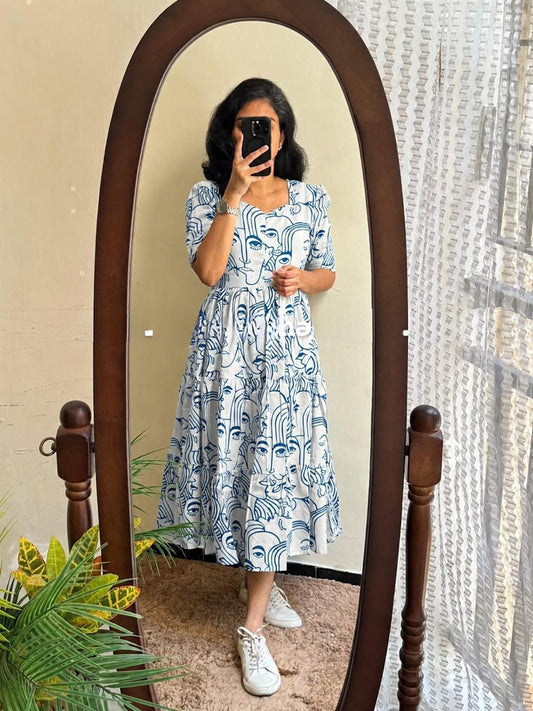 Printed Midi Set in Cotton 60/60