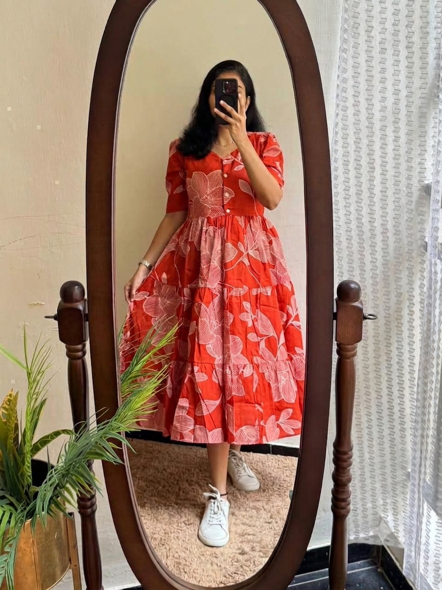 Printed Midi Set in Cotton 60/60