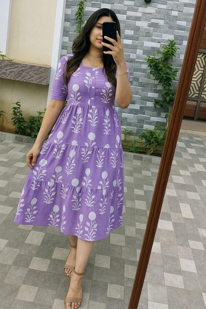 Printed Midi Set in Cotton 60/60
