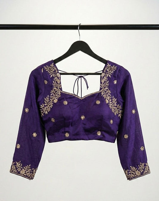 Purple Rangoli Lehenga Set with Embroidered Blouse & Cutwork Dupatta