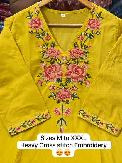 Rakhi Special Cotton Co-ord Set with Cross Stitch Embroidery & Pockets