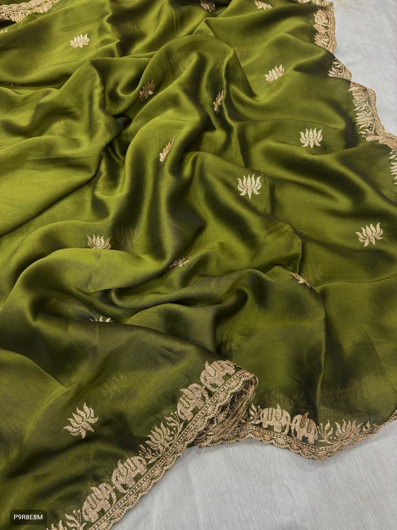 Rangoli Saree with Embroidery Work & Embroidered Blouse