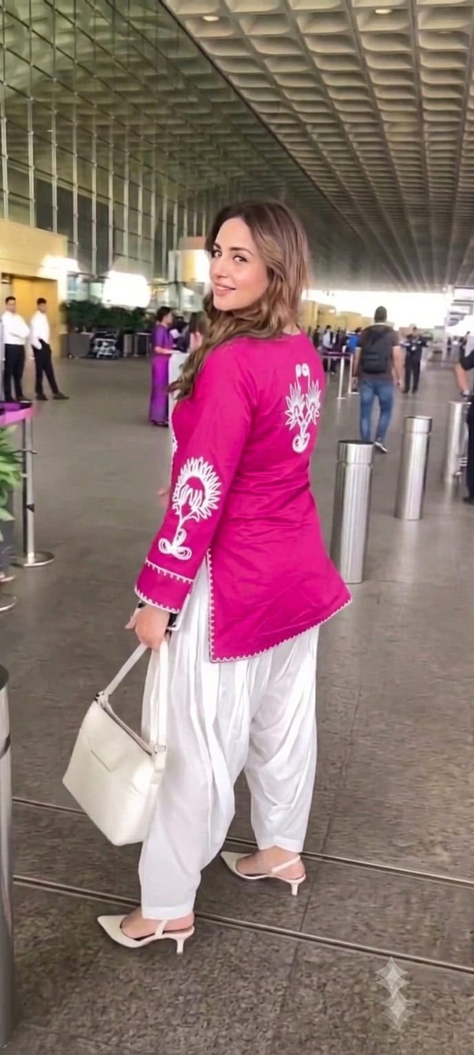 Ranipink Cotton Embroidered Farshi Salwar Kurta Cord Set