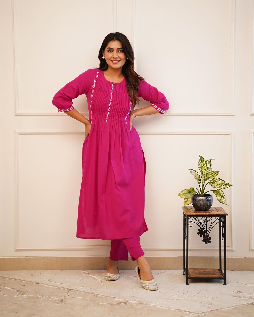 Rayon 2-Piece Set with Embroidery and Pintex Details