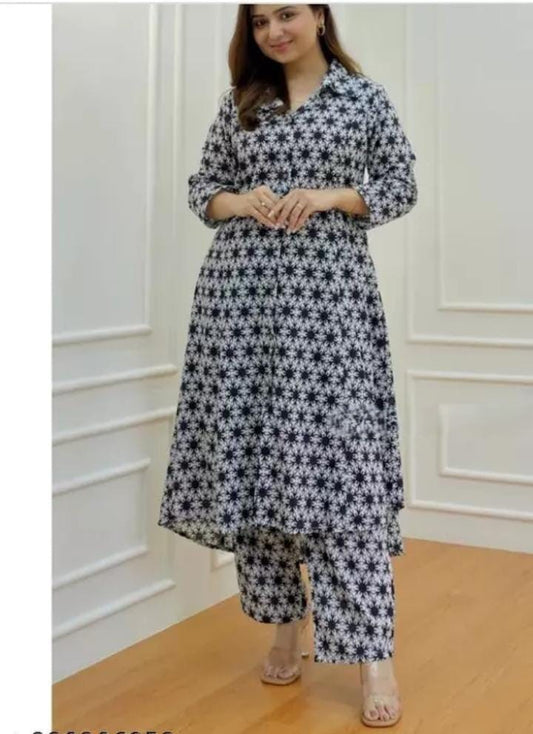 Rayon Procion Printed Co-ord Set – Fully Stitched Top & Bottom