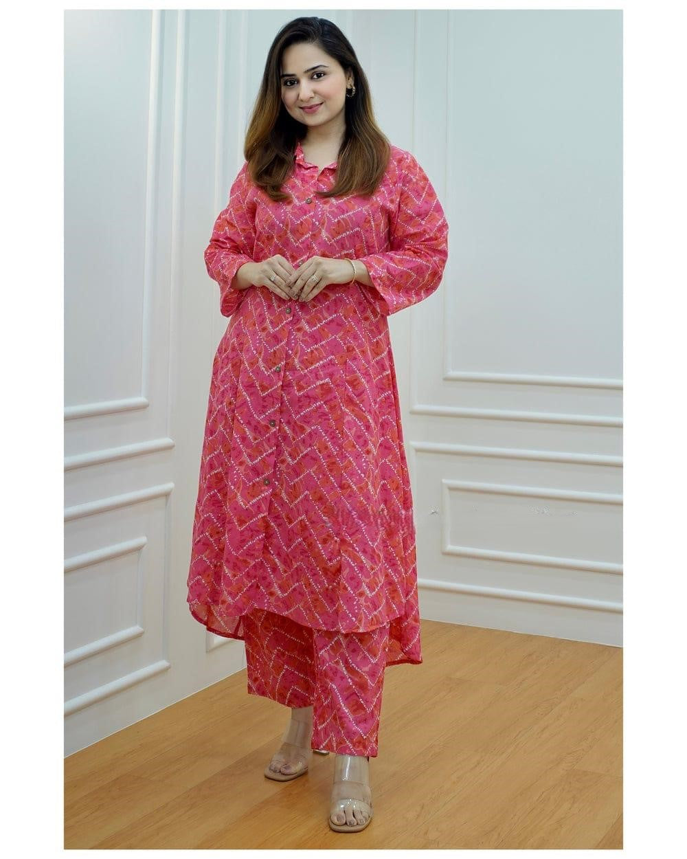 Rayon Procion Printed Co-ord Set – Fully Stitched Top & Bottom