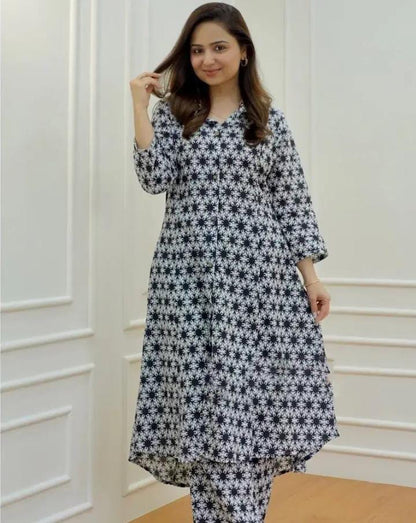 Rayon Procion Printed Co-ord Set – Fully Stitched Top & Bottom