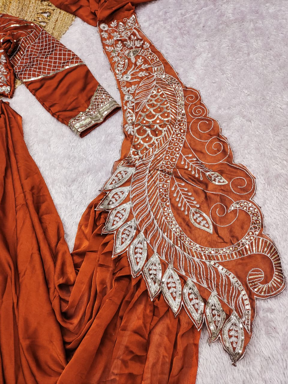 Ready-to-Wear Rangoli Silk Drape Saree with Embroidered Blouse