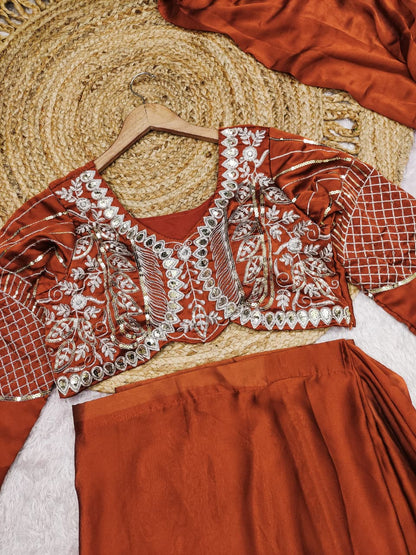 Ready-to-Wear Rangoli Silk Drape Saree with Embroidered Blouse