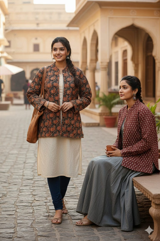 Reversible Cotton Jacket with Cotton Filling & Pocket