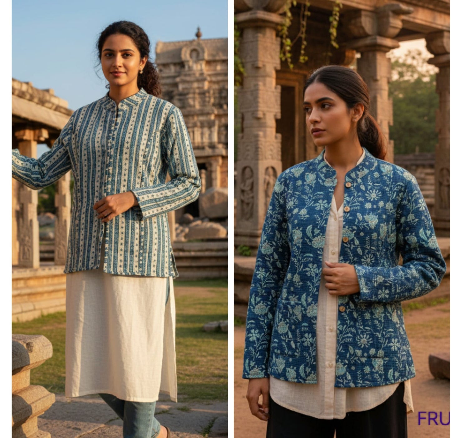 Reversible Cotton Jacket with Cotton Filling & Pocket