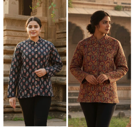 Reversible Cotton Jacket with Cotton Filling & Pocket