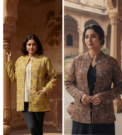 Reversible Cotton Jacket with Cotton Filling & Pocket