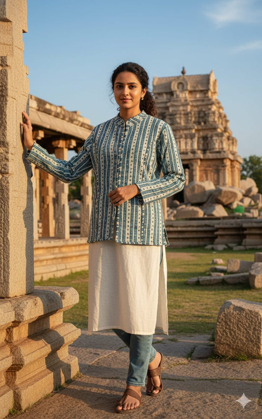 Reversible Cotton Jacket with Cotton Filling & Pocket