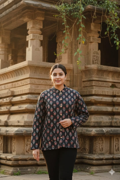 Reversible Cotton Jacket with Cotton Filling & Pocket