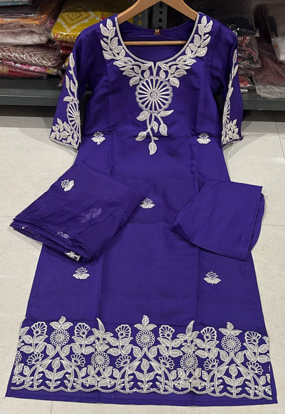 Roman Silk Embroidered 3-Piece Suit Set with Lining