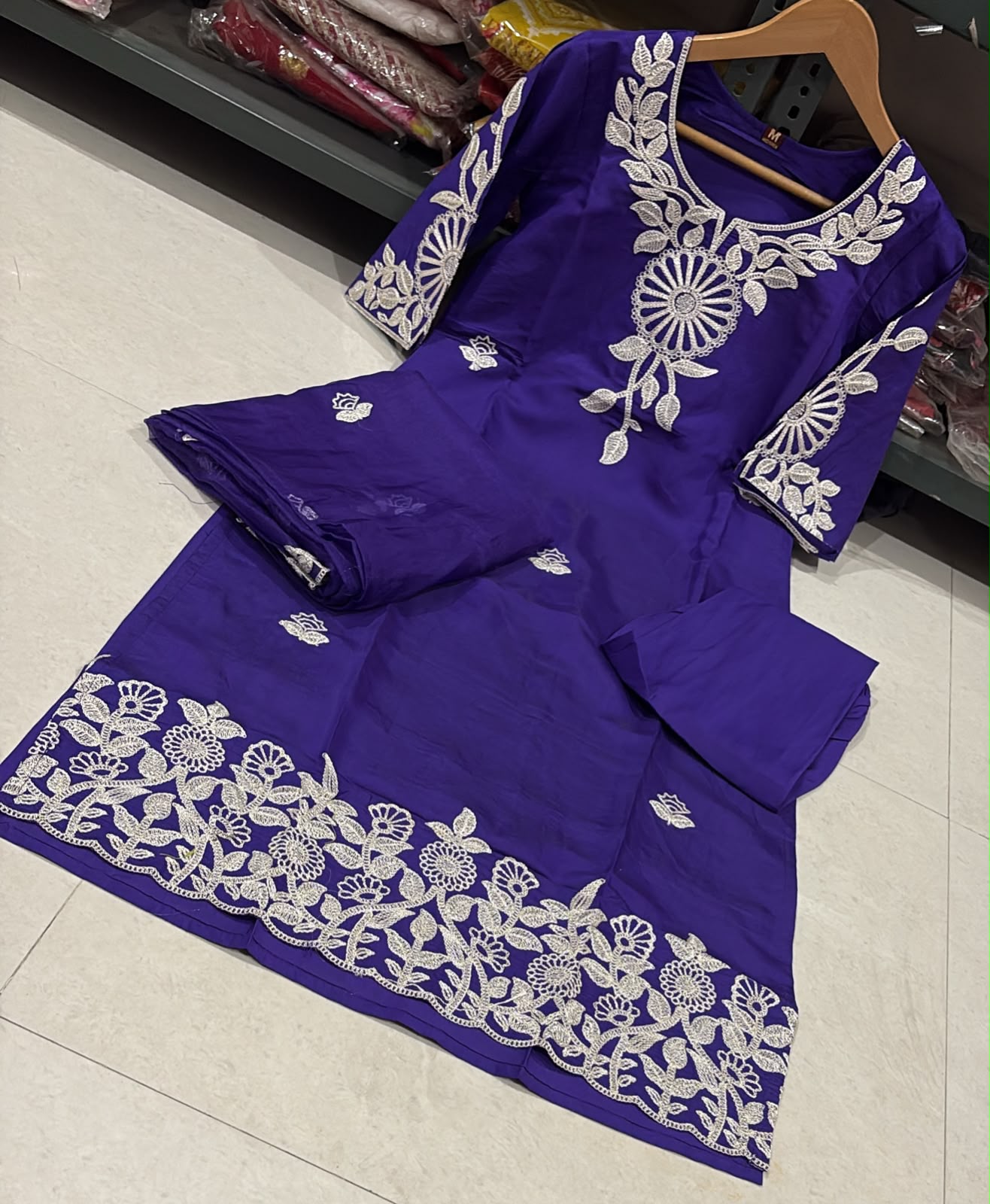 Roman Silk Embroidered 3-Piece Suit Set with Lining