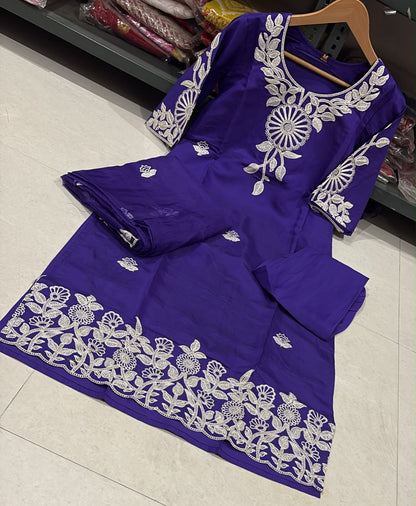 Roman Silk Embroidered 3-Piece Suit Set with Lining
