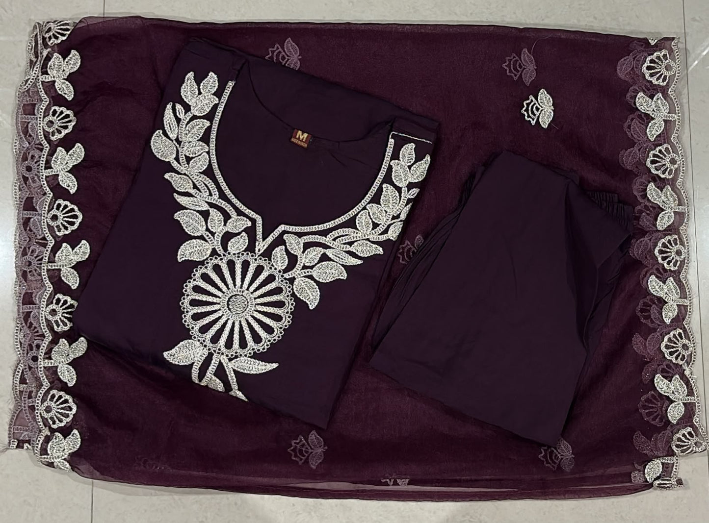 Roman Silk Embroidered 3-Piece Suit Set with Lining