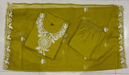 Roman Silk Embroidered 3-Piece Suit Set with Lining