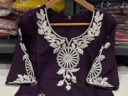 Roman Silk Embroidered 3-Piece Suit Set with Lining