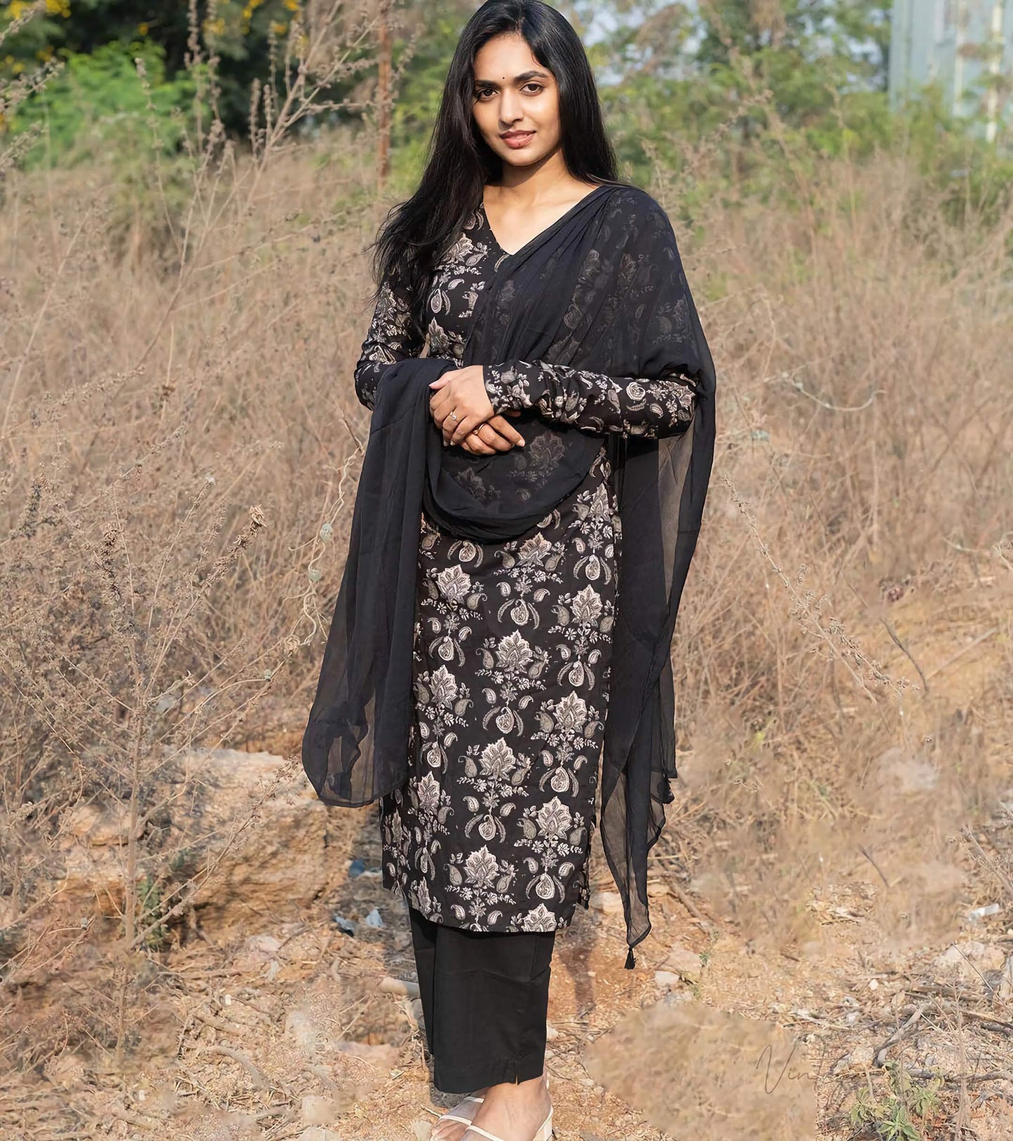 Sanganeri Block Print Cotton Kurta Set with Mal Cotton Dupatta